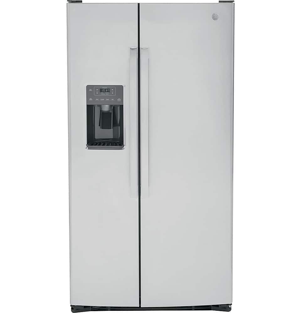 GE - 25.3 Cu. Ft. Side-by-Side Refrigerator with External Ice & Water Dispenser - Stainless Steel product image