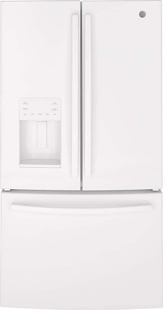 GE - 25.6 Cu. Ft. French Door Refrigerator with Space-Saving Ice Maker - High Gloss White product image