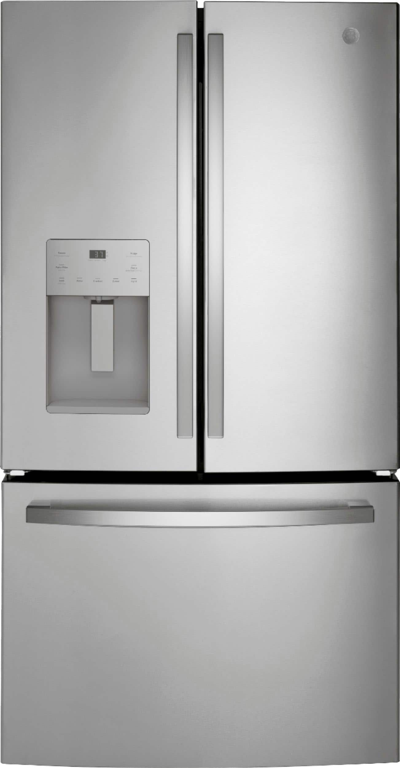 GE - 25.6 Cu. Ft. French Door Refrigerator with Space-Saving Ice Maker - Stainless Steel product image