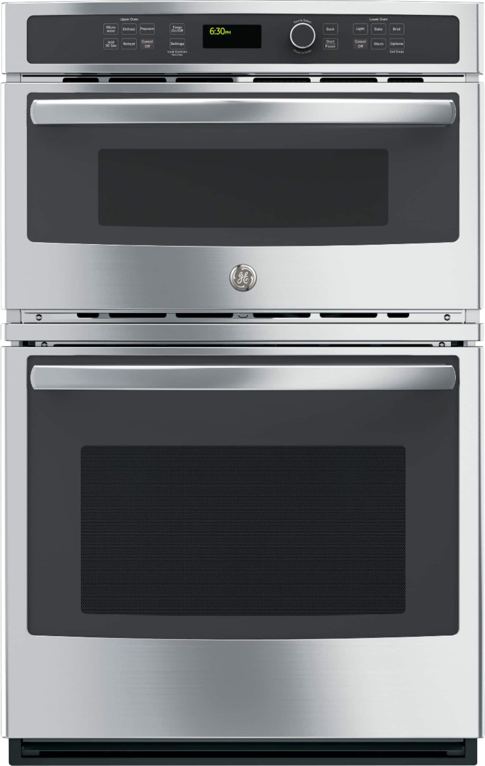 GE - 27" Single Electric Wall Oven with Built-In Microwave - Stainless Steel product image