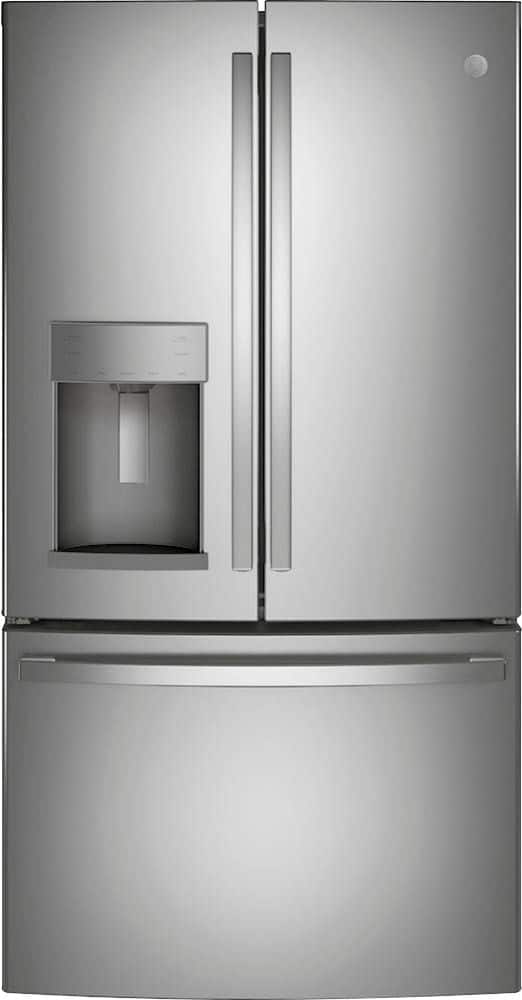 GE - 27.7 Cu. Ft. French Door Refrigerator with Space Saving Ice Maker - Stainless Steel product image