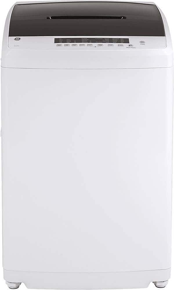GE - 2.8 Cu. Ft. High-Efficiency Top Load Portable Washer with Stainless Steel Basket and 8 Wash Cycles - White/Black produc…