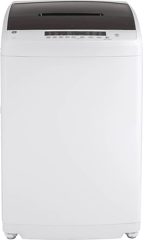 GE - 2.8 Cu. Ft. High-Efficiency Top Load Washer with Electronic LED One Touch Controls - White/Black product image