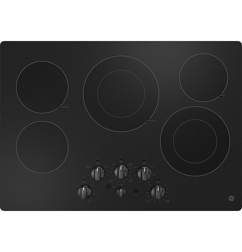 GE - 30" Electric Built In Cooktop with 2 Power Boil Dual Ring Elements - Black product image