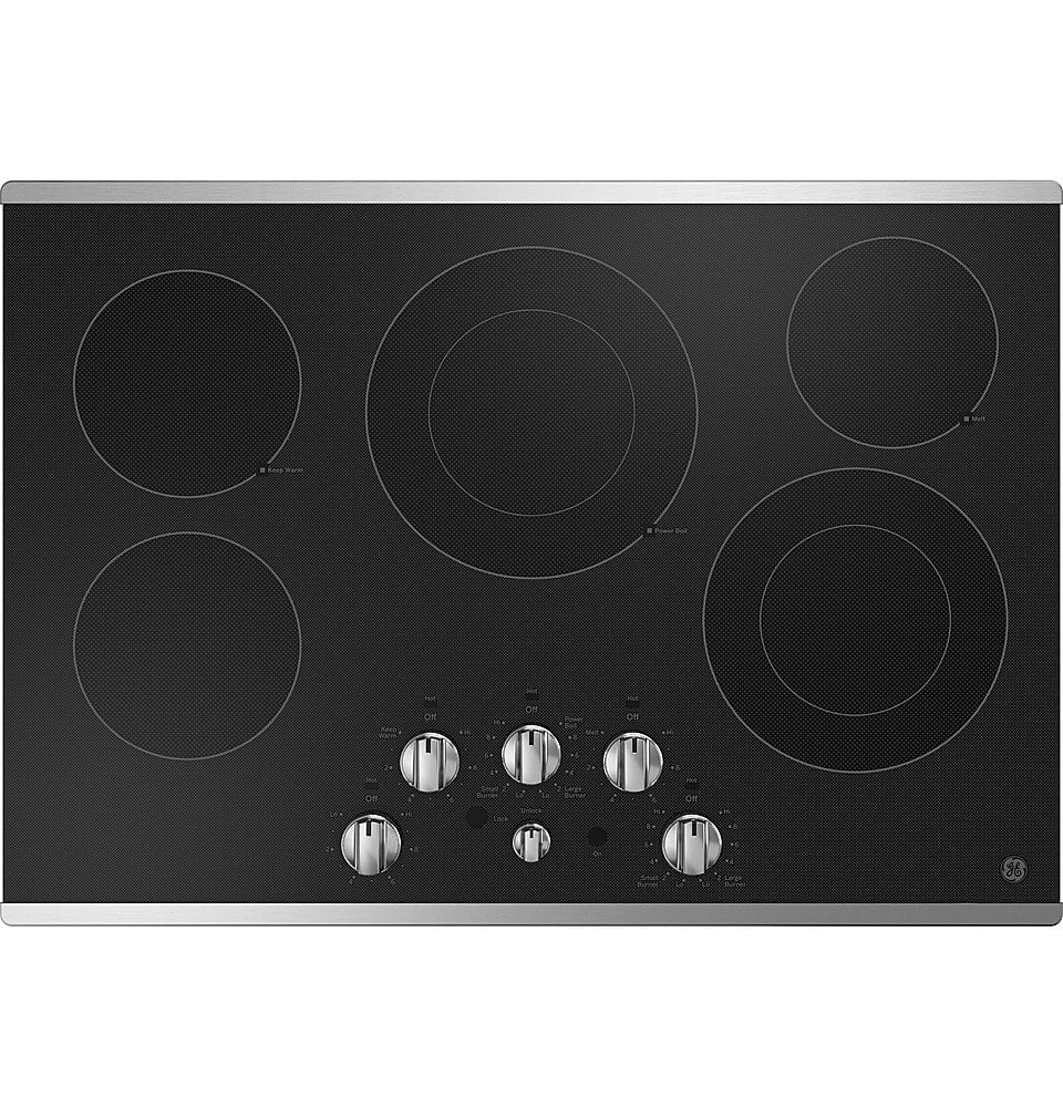 GE - 30" Electric Built In Cooktop with 2 Power Boil Dual Ring Elements - Stainless Steel product image