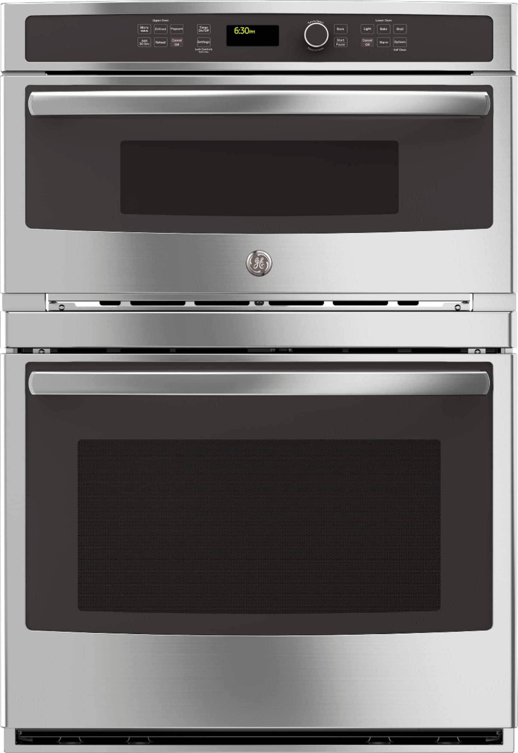 GE - 30" Single Electric Wall Oven with Built-In Microwave - Stainless Steel product image