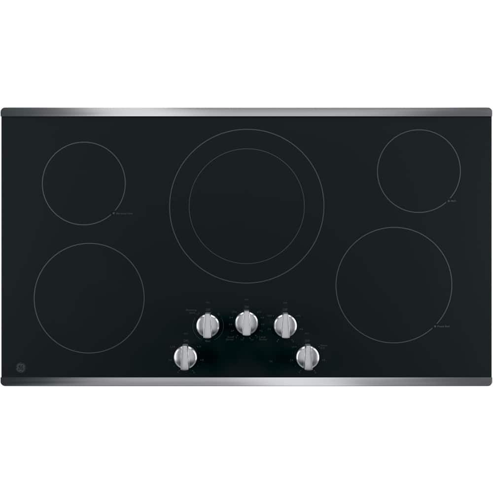 GE - 36" Built-In Electric Cooktop - Stainless Steel product image