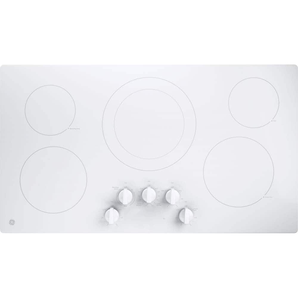 GE - 36" Built-In Electric Cooktop - White product image