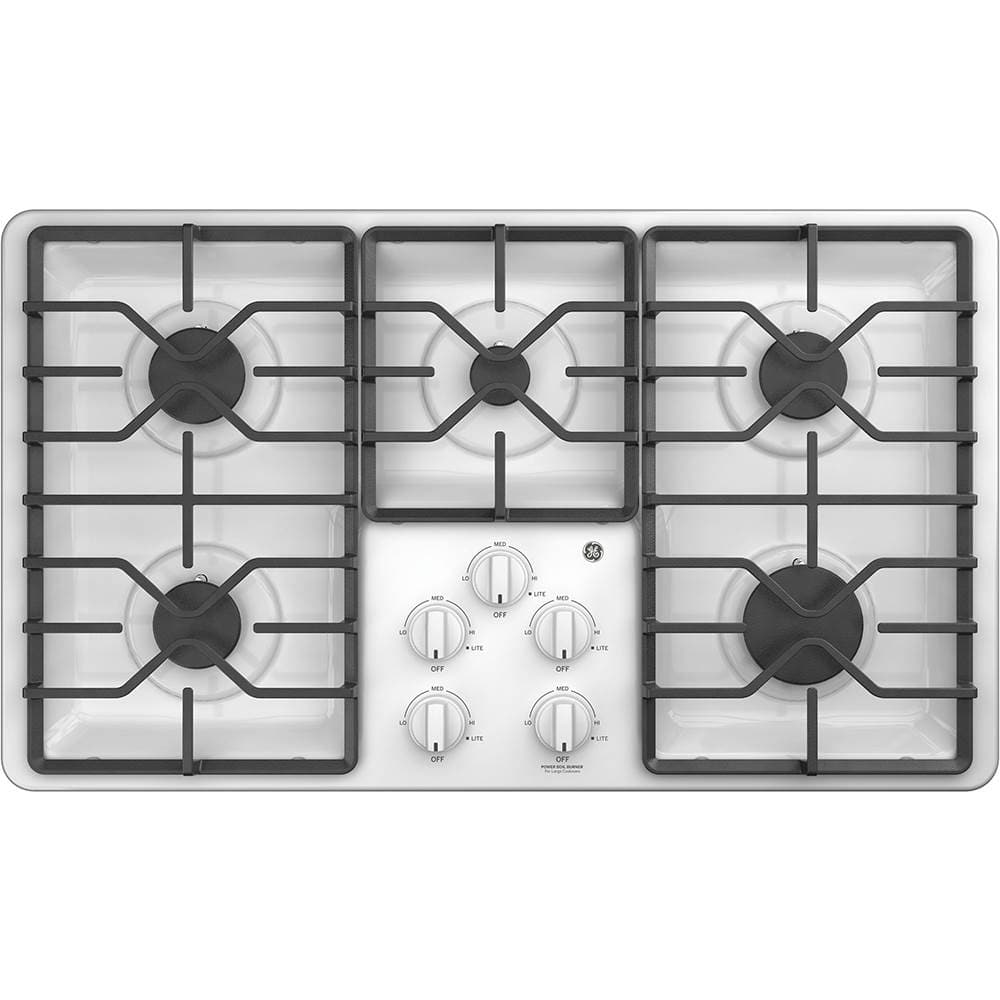 GE - 36" Gas Cooktop - White product image