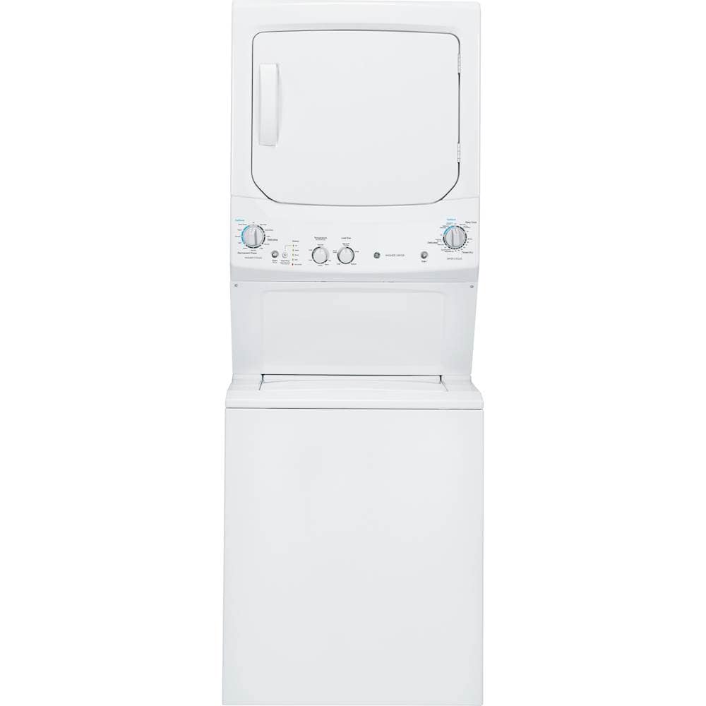 GE - 3.8 Cu. Ft. Top Load Washer and 5.9 Cu. Ft. Electric Dryer Laundry Center with Long Vent Drying - White product image