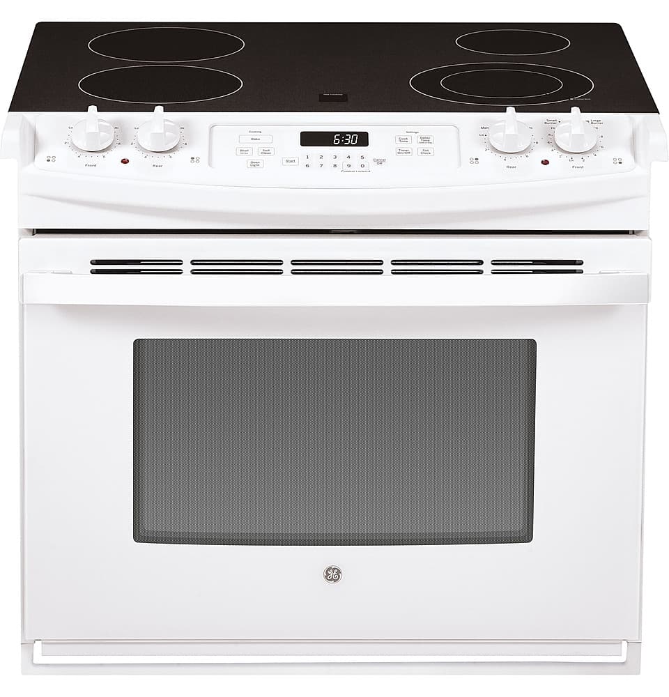 GE - 4.4 Cu. Ft. Self-Cleaning Drop-In Electric Range - White product image