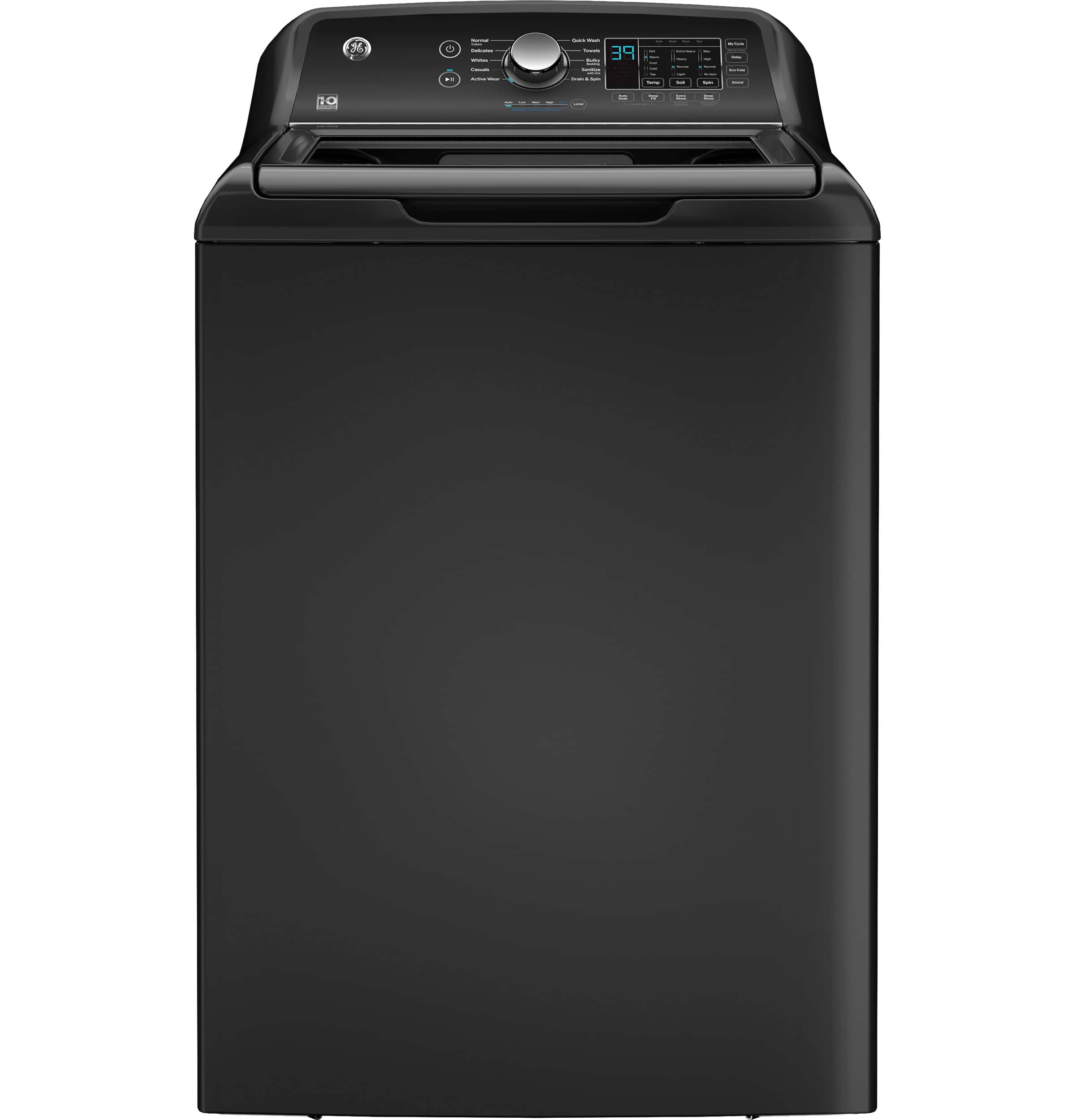 GE - 4.5 Cu. Ft. Top Load Washer with Water Level Control, Deep Fill, Quick Wash, and Glass Lid - Diamond Gray product image