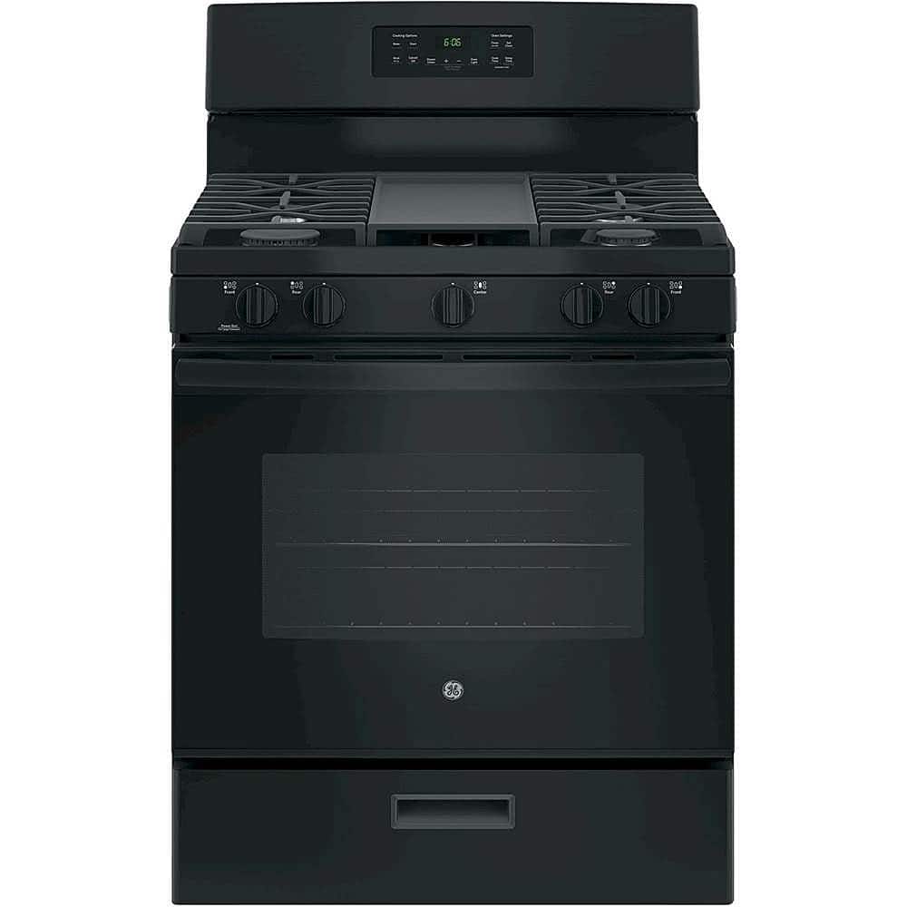 GE - 5.0 Cu. Ft. Freestanding Gas Range - Black product image