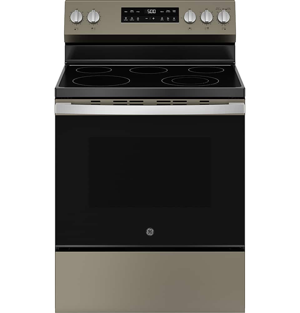 GE - 5.3 Cu. Ft. Freestanding Electric Range with Self-Clean and Steam Cleaning Option and Crisp Mode - Black product image