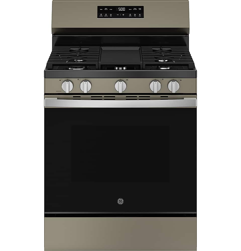 GE - 5.3 Cu. Ft. Freestanding Gas Range with Self-Clean and Steam Cleaning Option and Crisp Mode - Stainless Steel product i…
