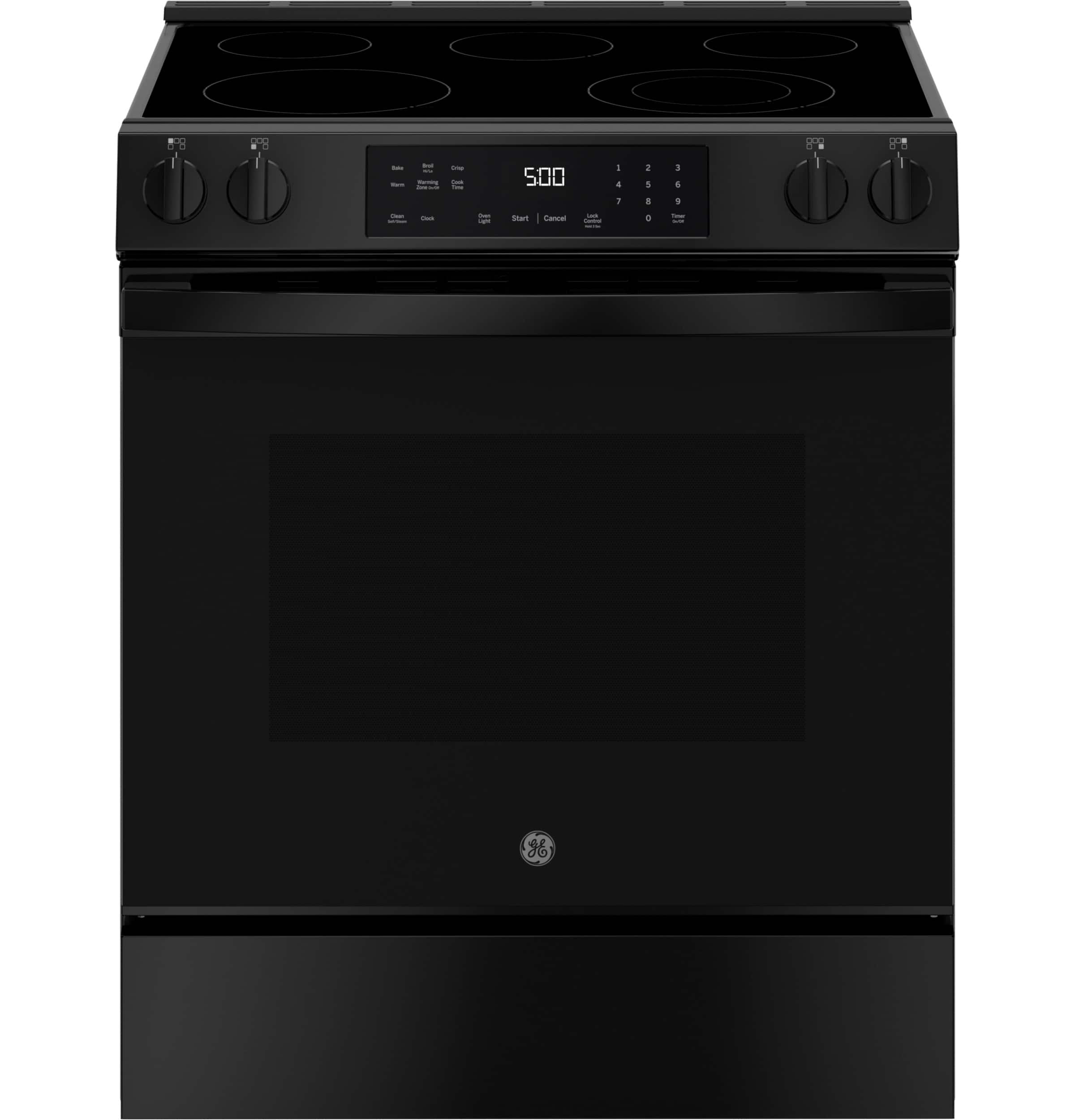 GE - 5.3 Cu. Ft. Slide-In Electric Range with Self-Clean and Steam Cleaning Option and Crisp Mode - Black product image