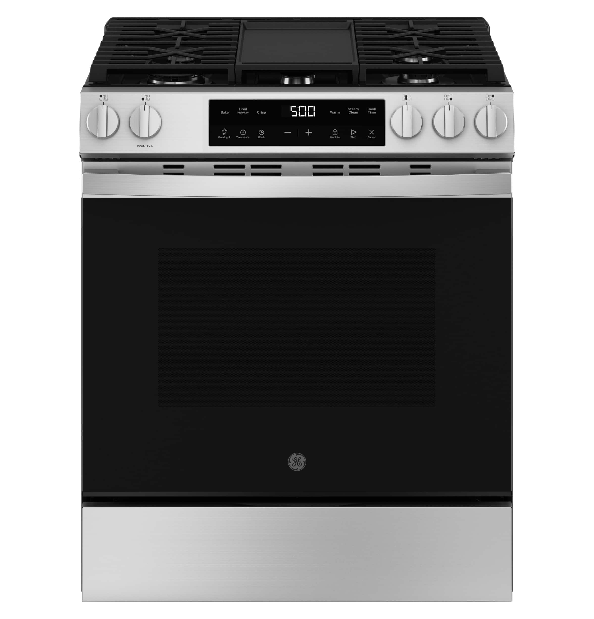 GE - 5.3 Cu. Ft. Slide In Gas Range with Steam Cleaning and Crisp Mode - Stainless Steel product image