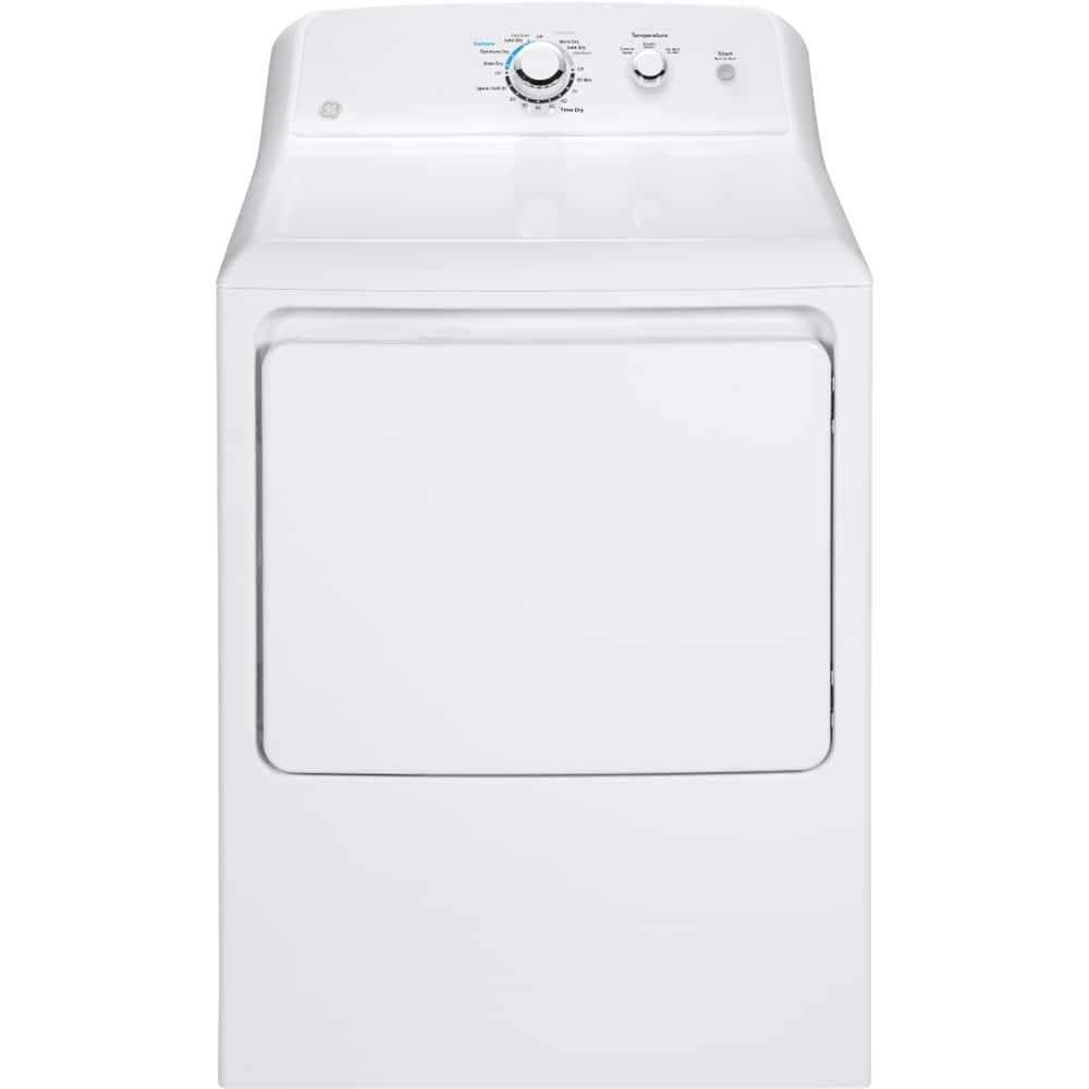 GE - 6.2 Cu. Ft. Gas Dryer with Shallow Depth Flat Back Design - White product image