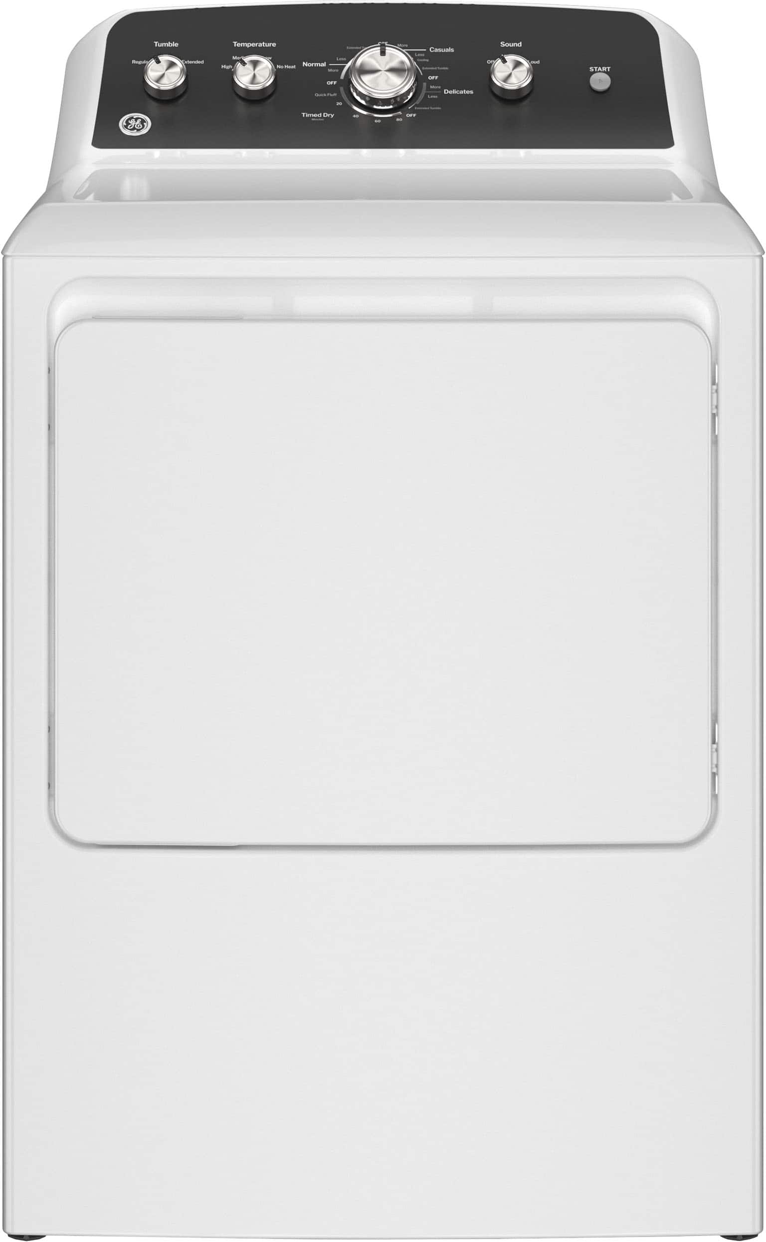GE - 7.2 Cu. Ft. Electric Dryer with Long Venting up to 120 Ft - White with Matte Black product image