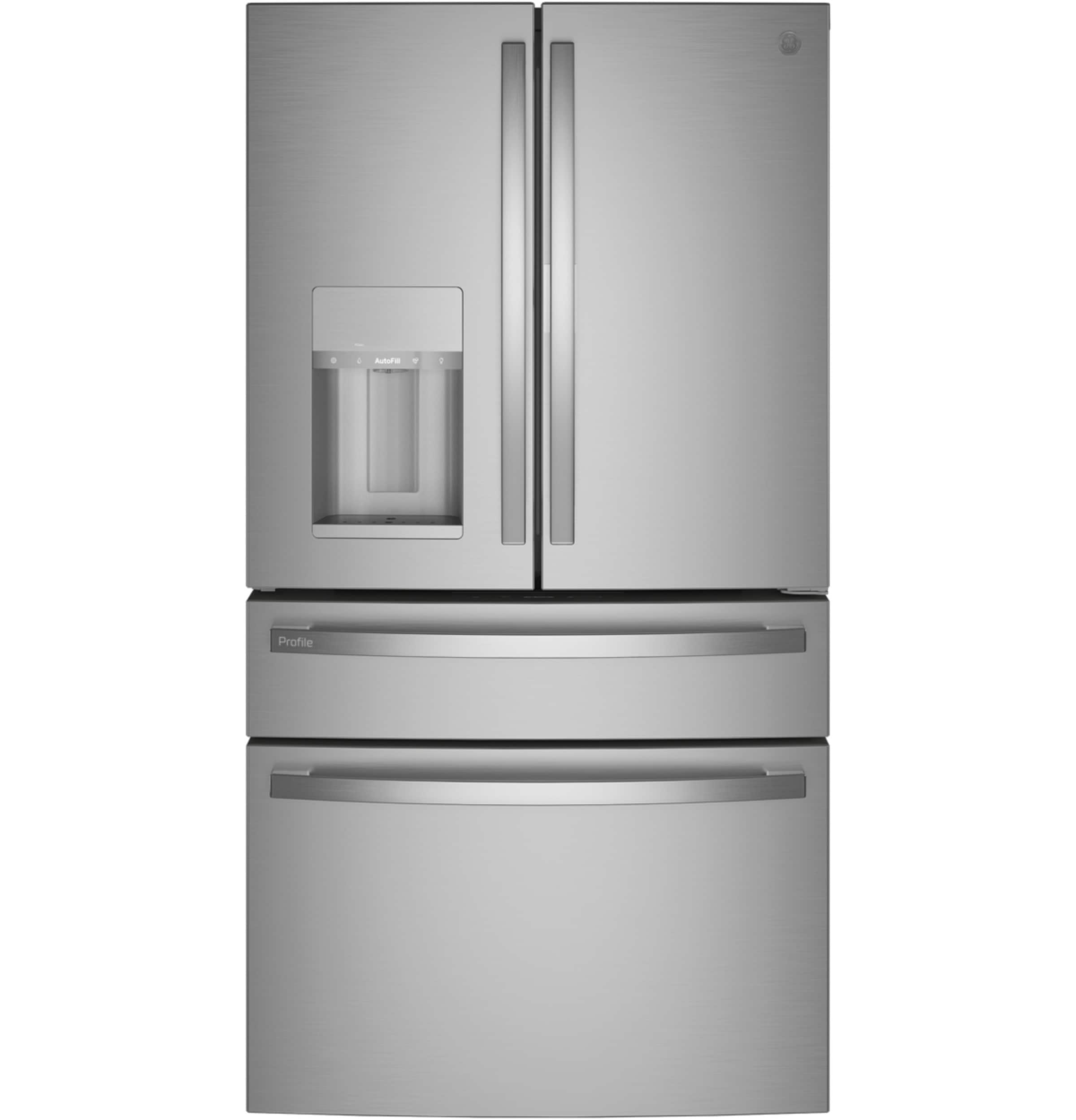GE Profile - 22.3 Cu. Ft. 4-Door French Door Counter-Depth Smart Refrigerator with Door-in-Door Storage - Stainless Steel pr…