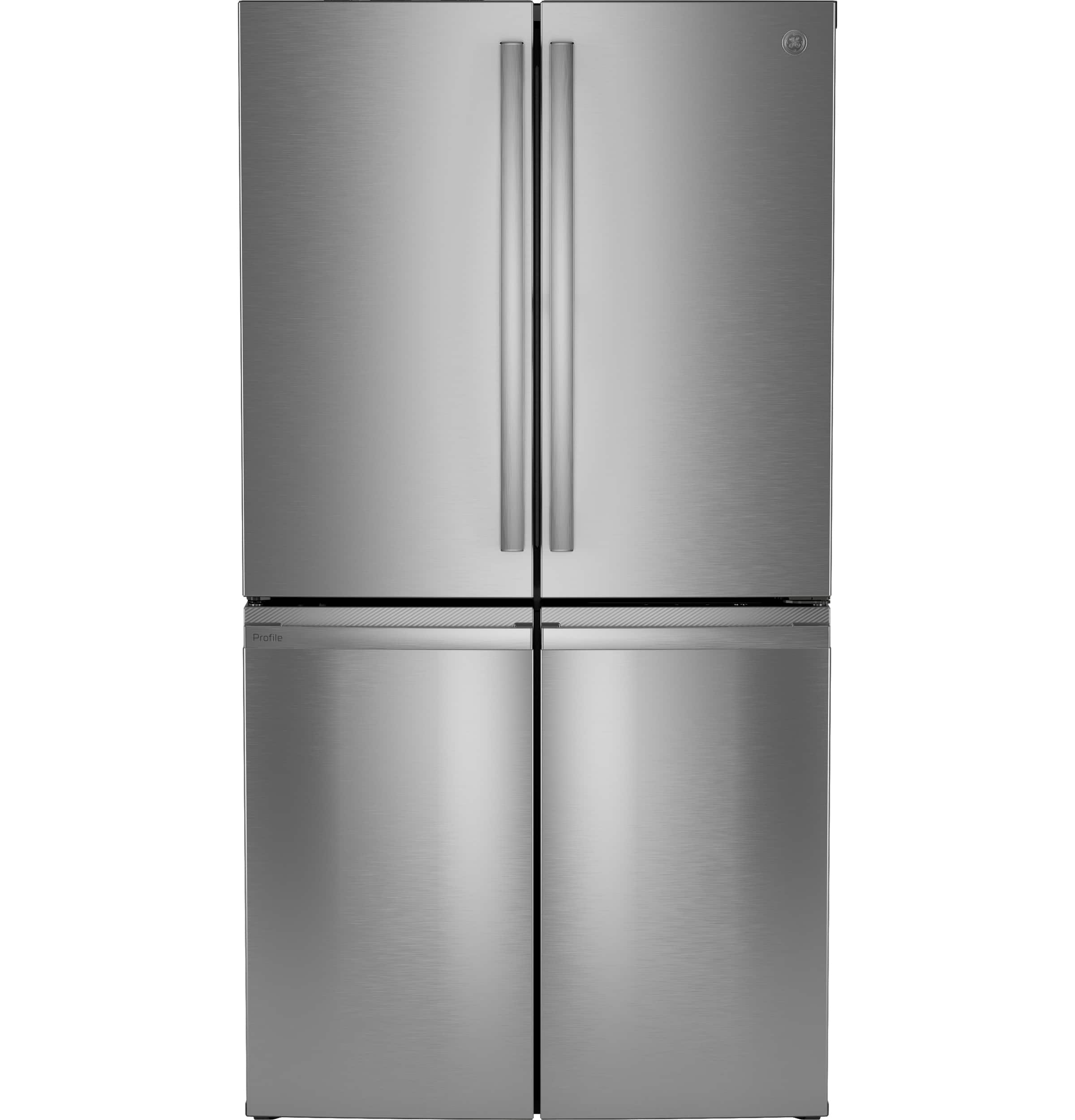 GE Profile - 22.9 Cu. Ft. 4-Door French Door Counter-Depth Smart Refrigerator with Dual-Dispense AutoFill Pitcher - Stainles…