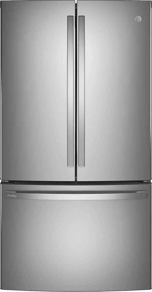 GE Profile - 23.1 Cu. Ft. French Door Counter-Depth Refrigerator with Internal Water Dispenser - Stainless Steel product ima…