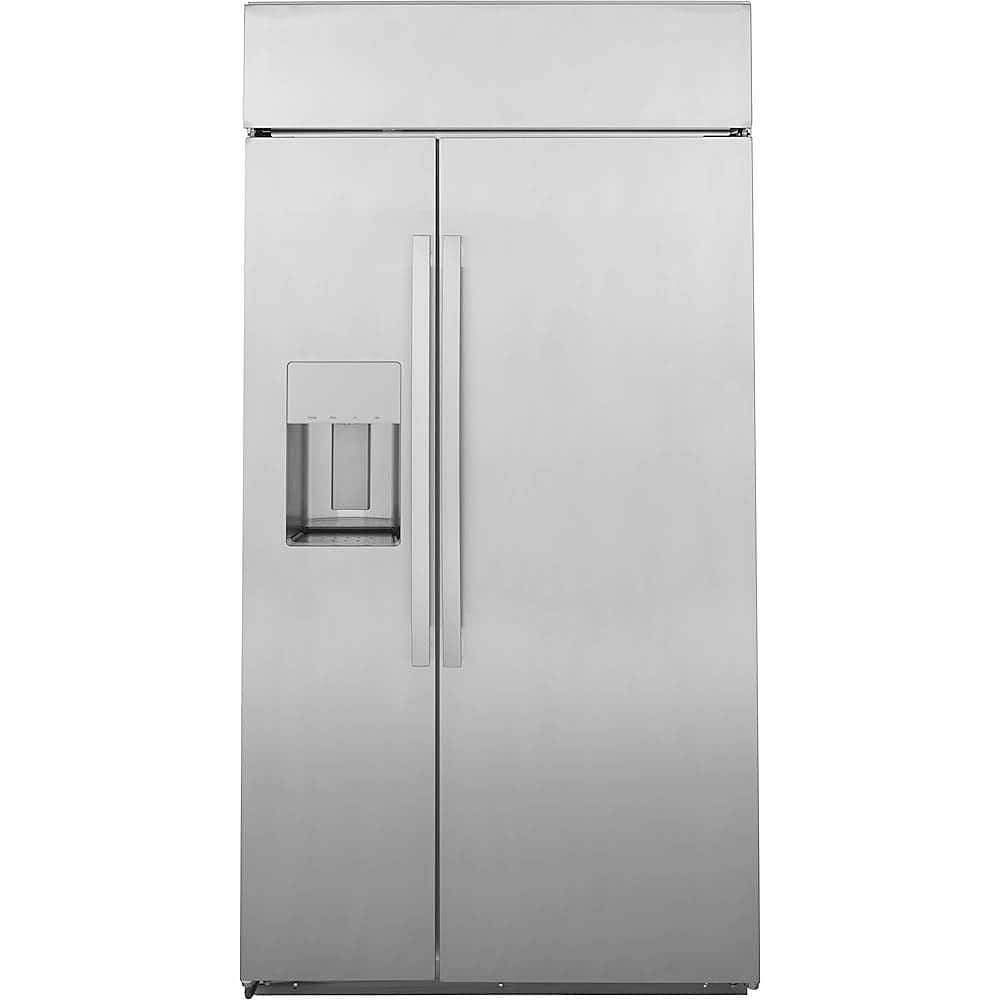 GE Profile - 28.7 Cu. Ft. Side-by-Side Built-In Smart Refrigerator with External Water & Ice Dispenser - Stainless Steel pro…