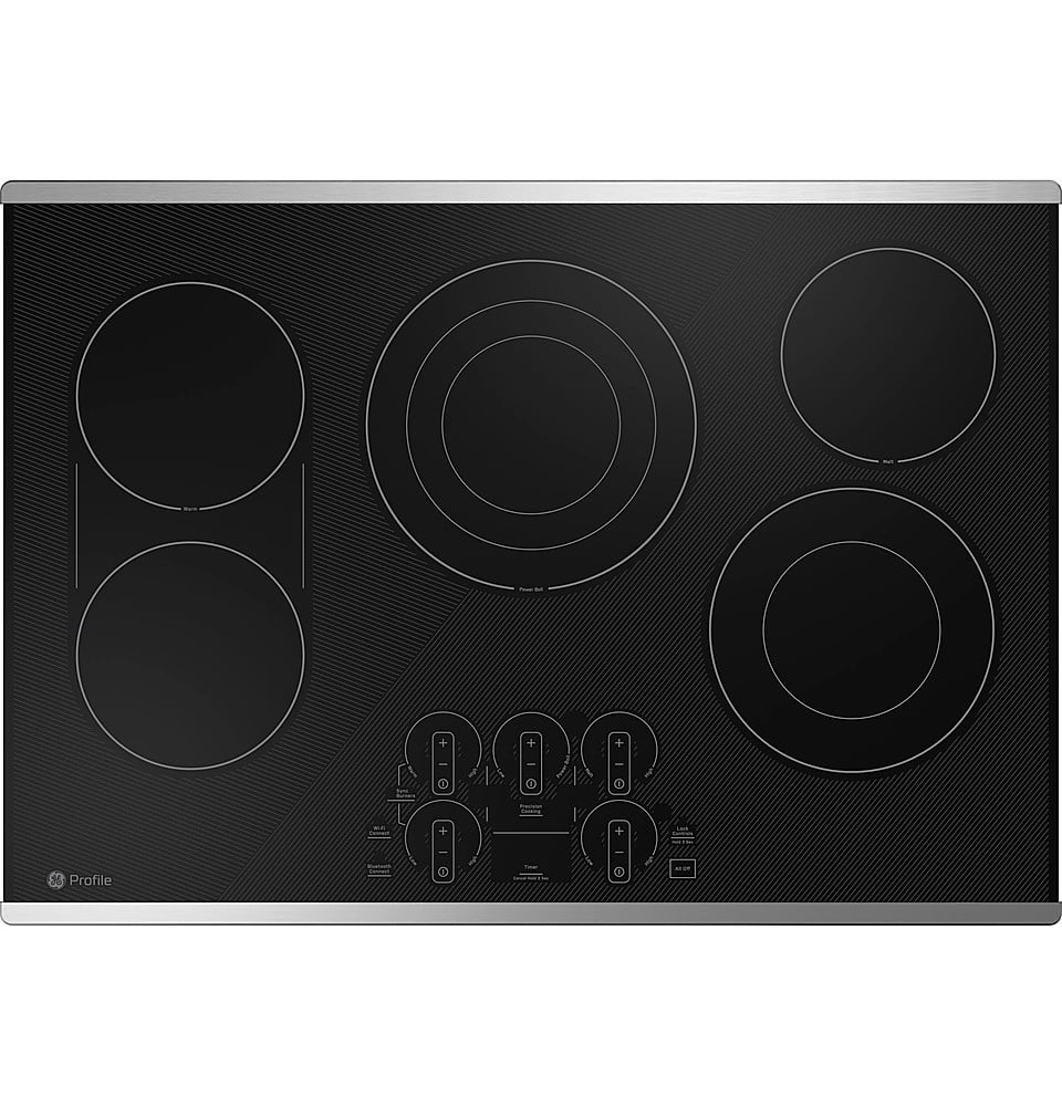 GE Profile - 30" Electric Built In Cooktop - Stainless Steel on Black product image