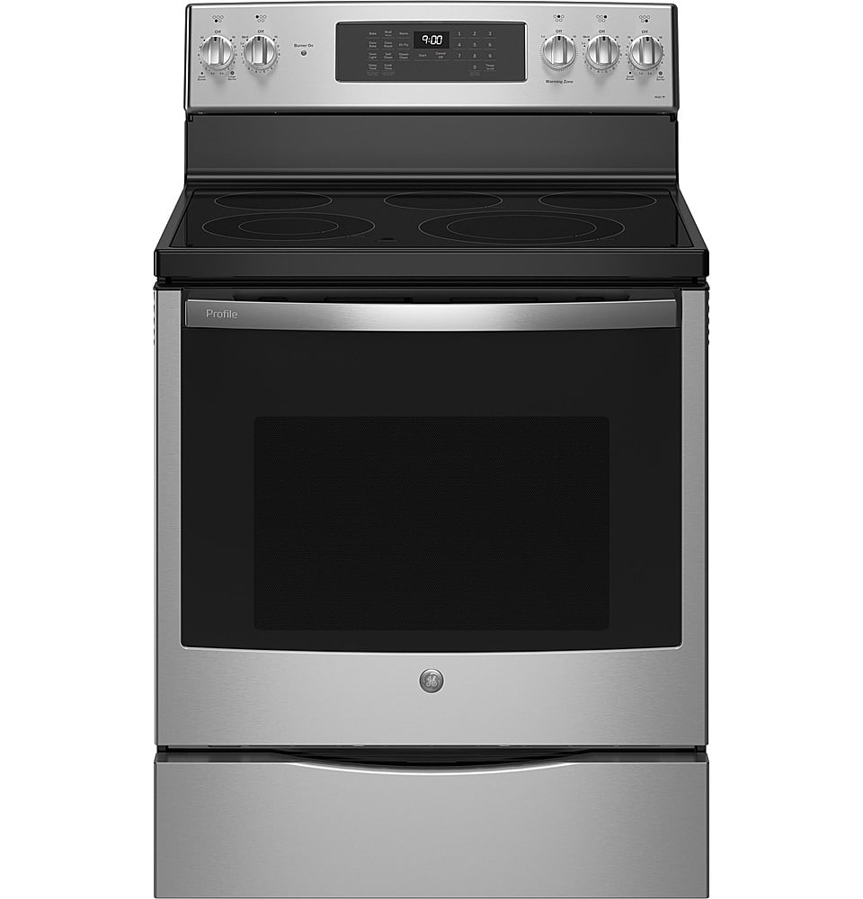 GE Profile - 30" Smart Free-Standing Electric Convection Range with Self-Clean and Steam Clean with No Preheat Air Fry - Sta…