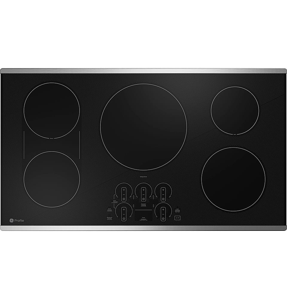 GE Profile - 36" Built-In Electric Induction Cooktop - Stainless Steel on Black product image