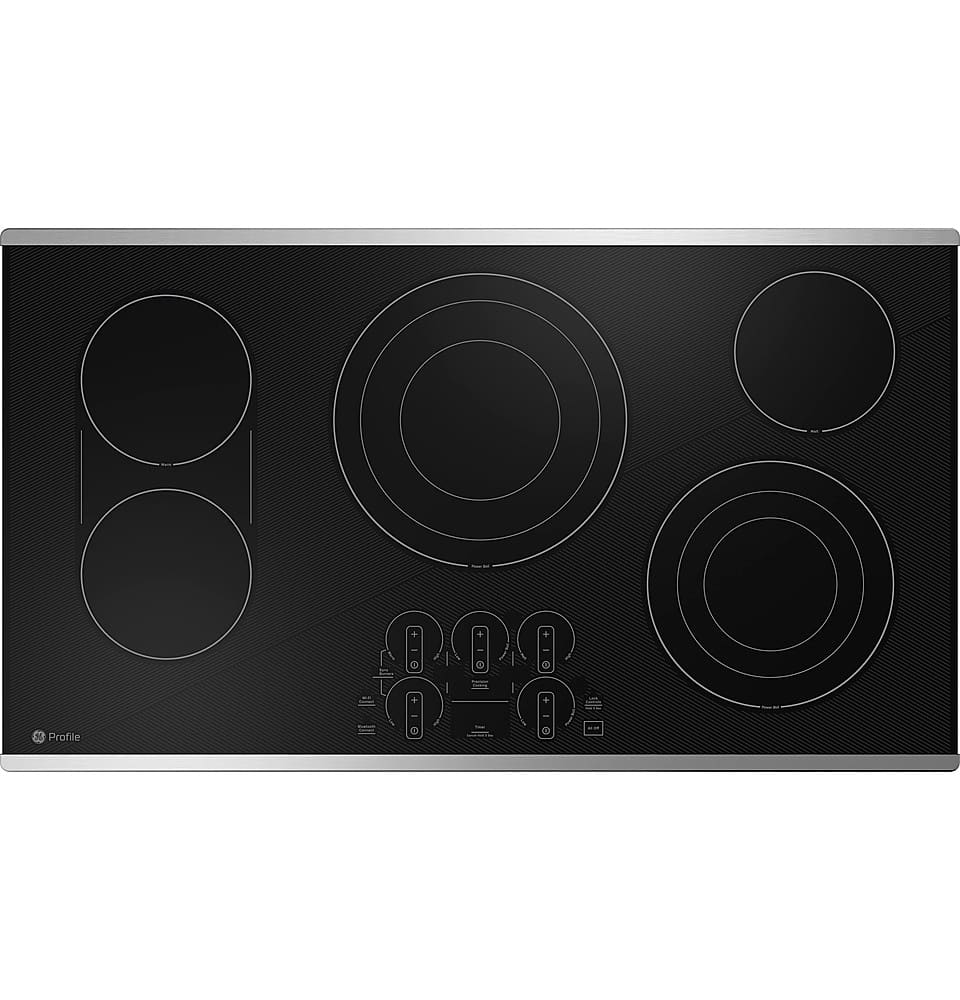 GE Profile - 36" Electric Built In Cooktop - Stainless Steel on Black product image