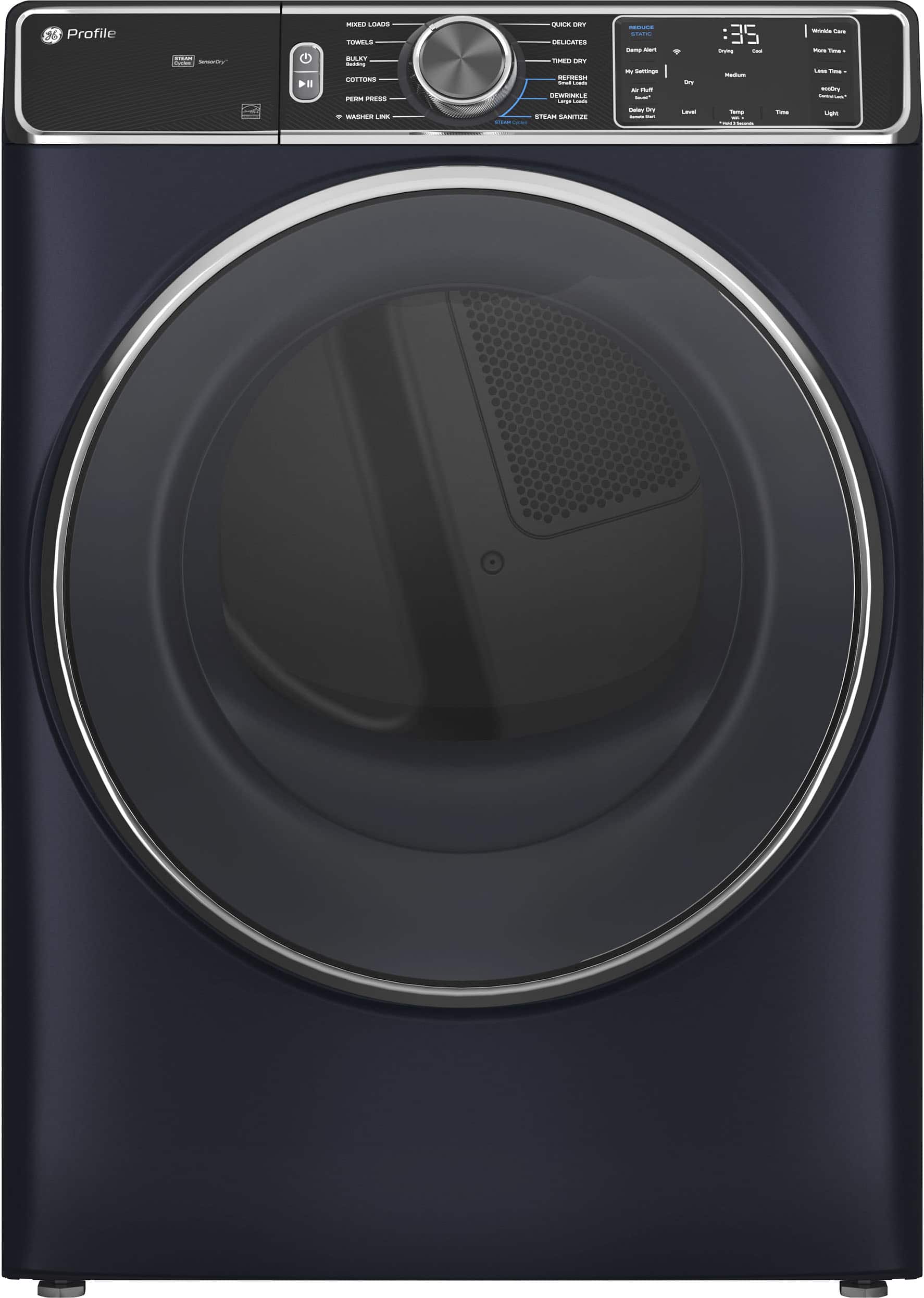 GE Profile - 7.8 Cu. Ft. Stackable Smart Electric Dryer with Steam and Sanitize Cycle - Sapphire Blue product image