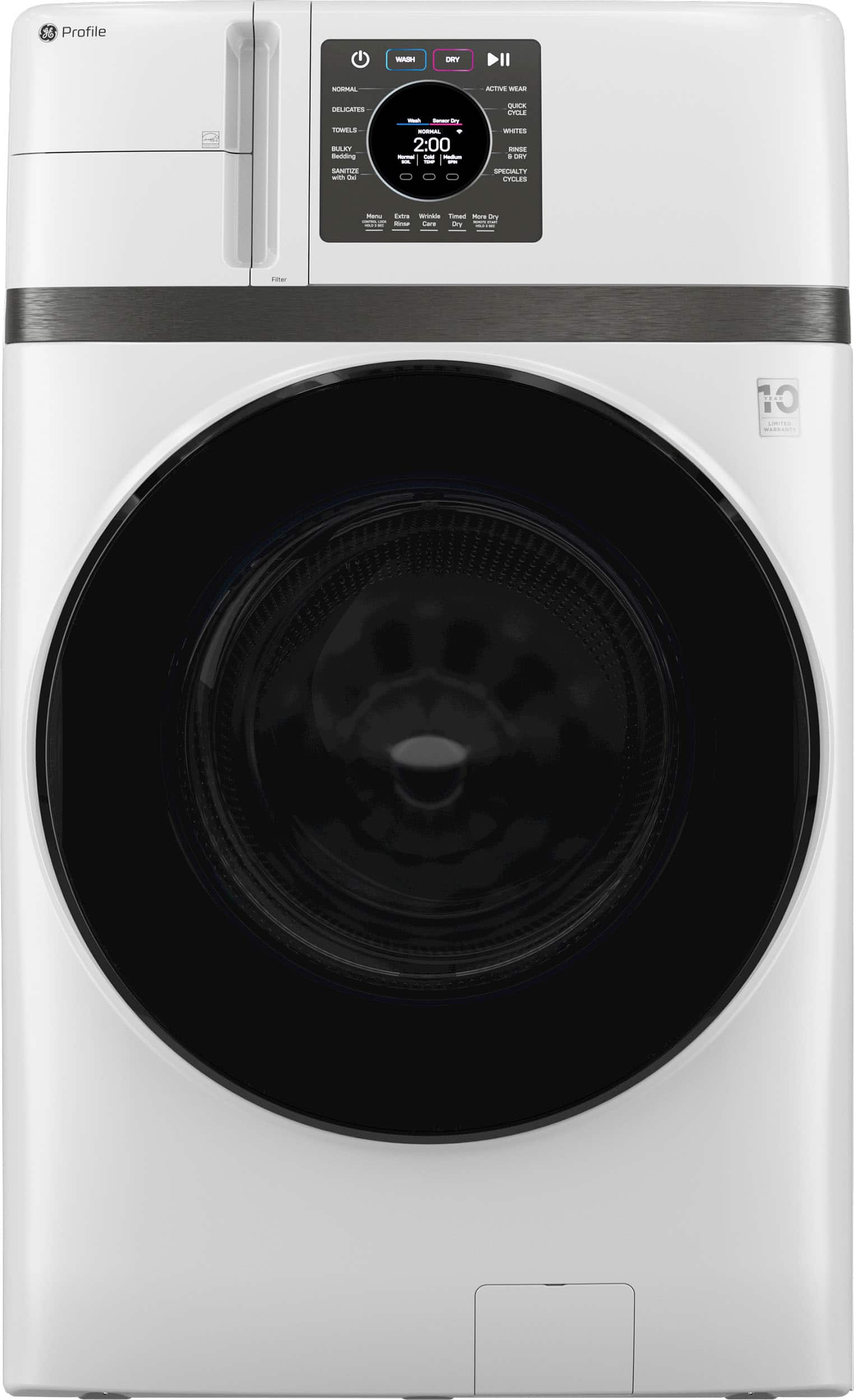 GE Profile - UltraFast 4.6 Cu. Ft. High-Efficiency Smart Front Load Washer and Electric Dryer Combo with Steam and Ventless…