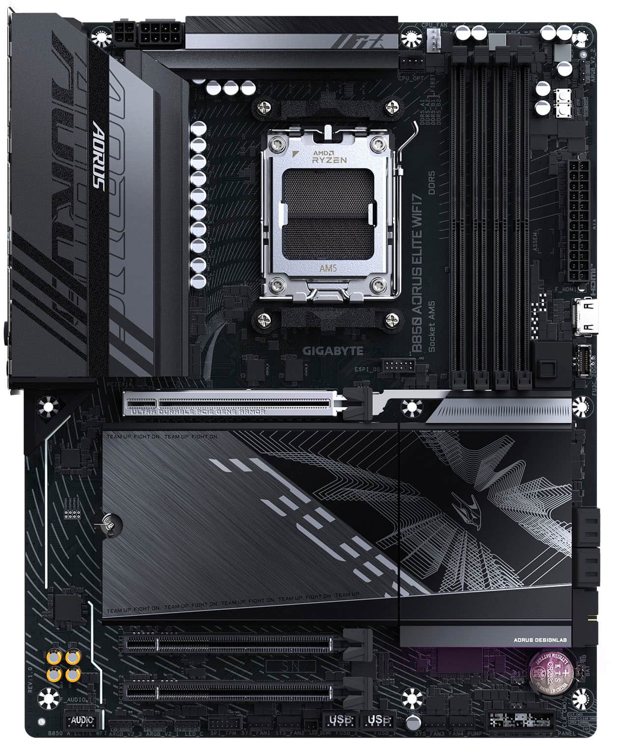 GIGABYTE - B850 AORUS ELITE WIFI7 (Socket AM5) AMD B850 ATX DDR5 Wi-Fi 7 Motherboard - Black product image