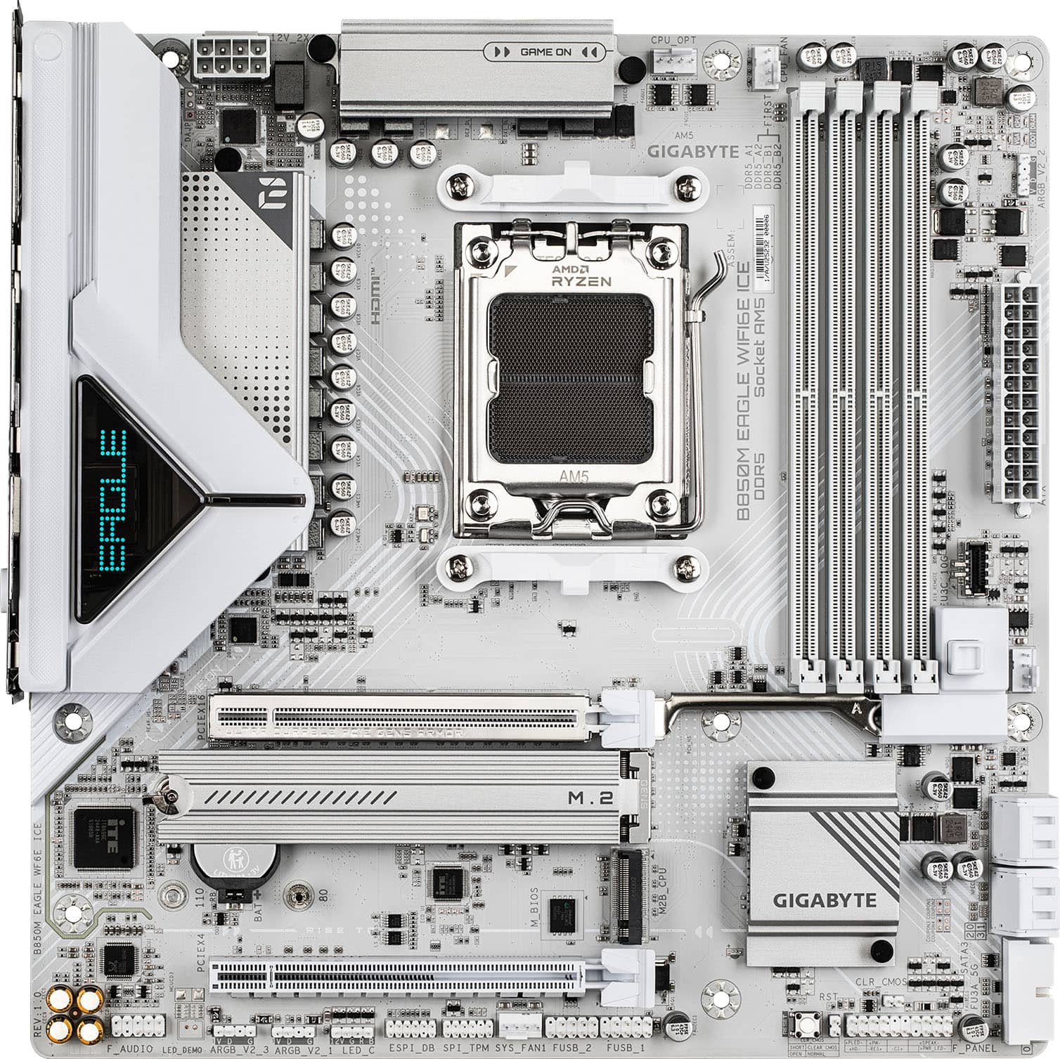 GIGABYTE - B850M EAGLE WIFI6E ICE (Socket AM5) AMD B850 Micro-ATX DDR5 Wi-Fi 6E Motherboard - White product image