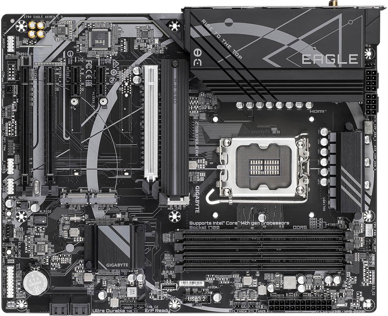 GIGABYTE - Z790 EAGLE AX (Socket LGA 1700) Intel Z790 ATX DDR5 Wi-Fi 6E Motherboard - Black product image
