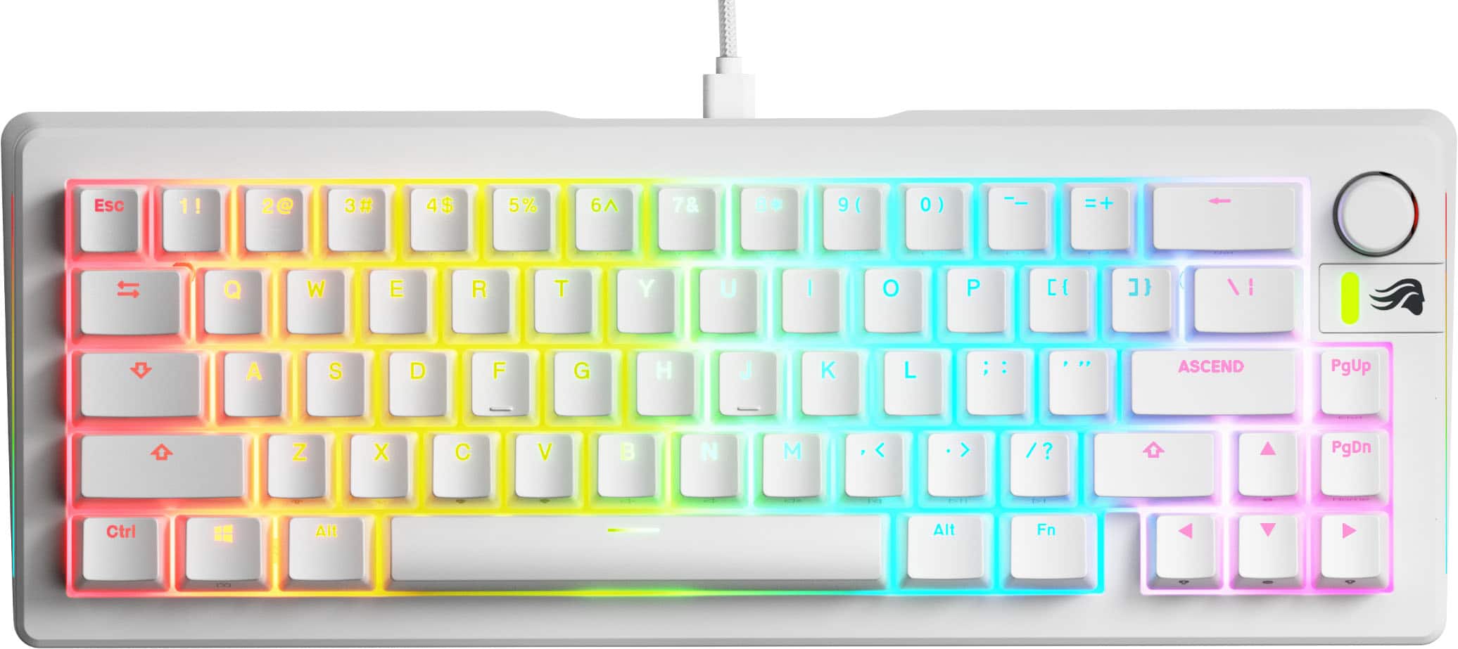 Glorious - GMMK 3 65% Wired Mechanical Linear Switch Gaming Keyboard with Hot-swappable Switches - White product image