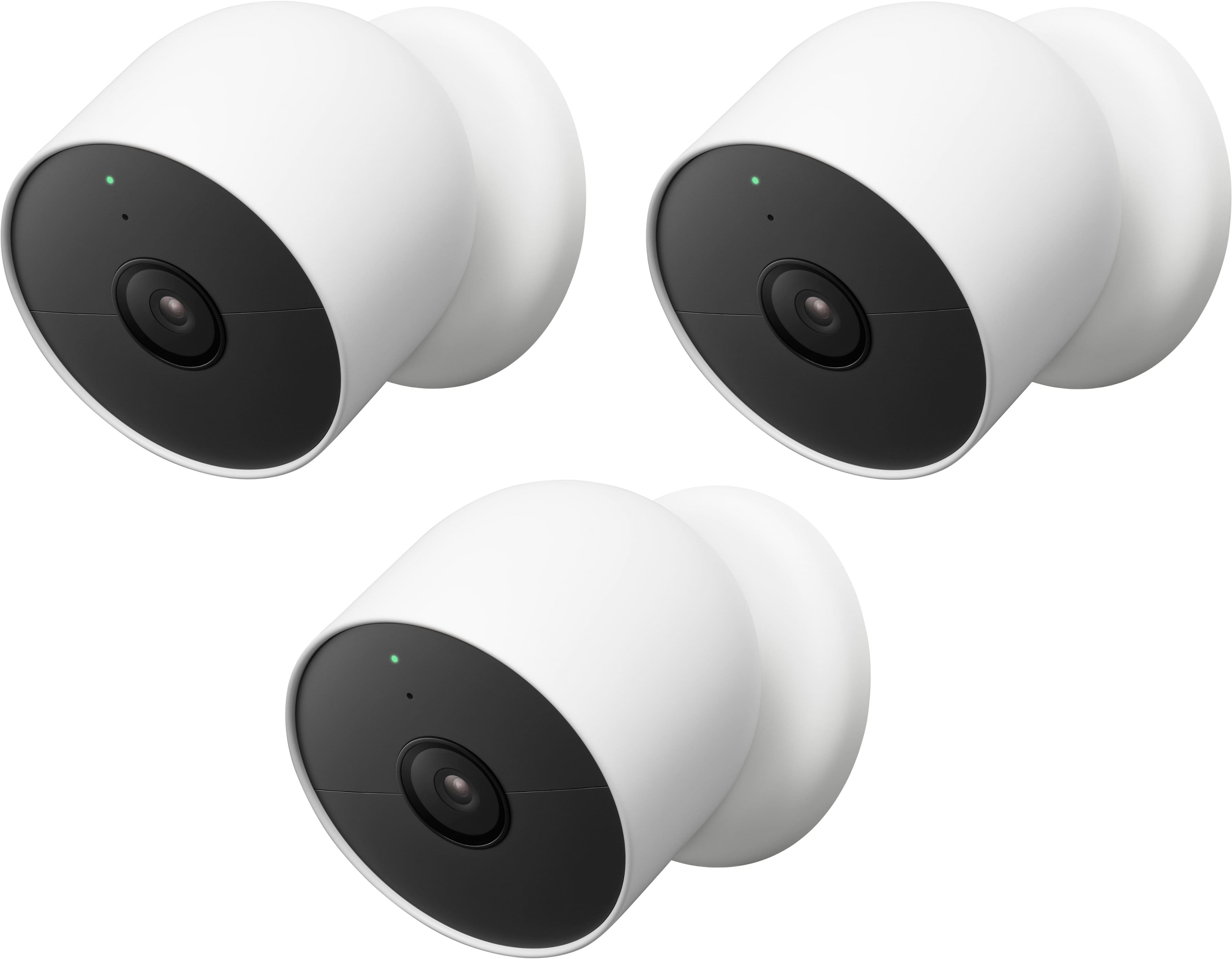 Google - Nest Cam 3 Pack Indoor/Outdoor Wire Free Security Cameras - Snow product image