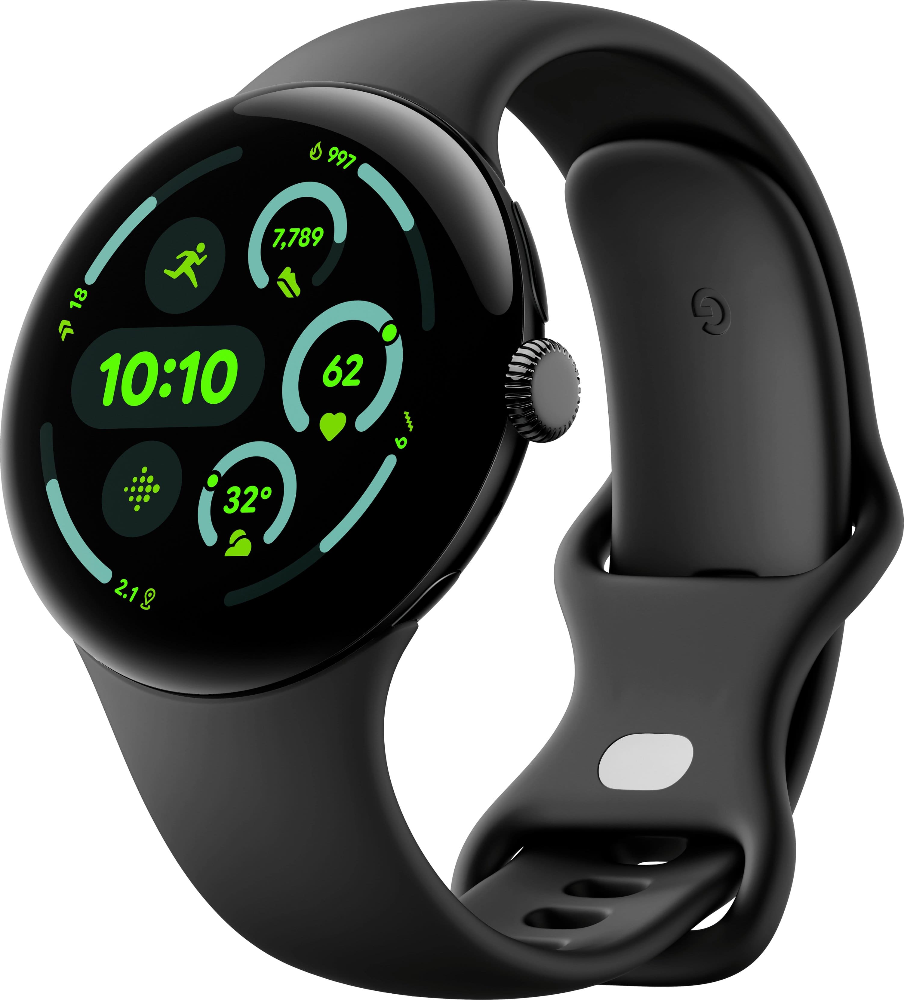 Google - Pixel Watch 3 (45mm) Smartwatch with Obsidian Band - Wi-Fi - Matte Black - (2024) product image