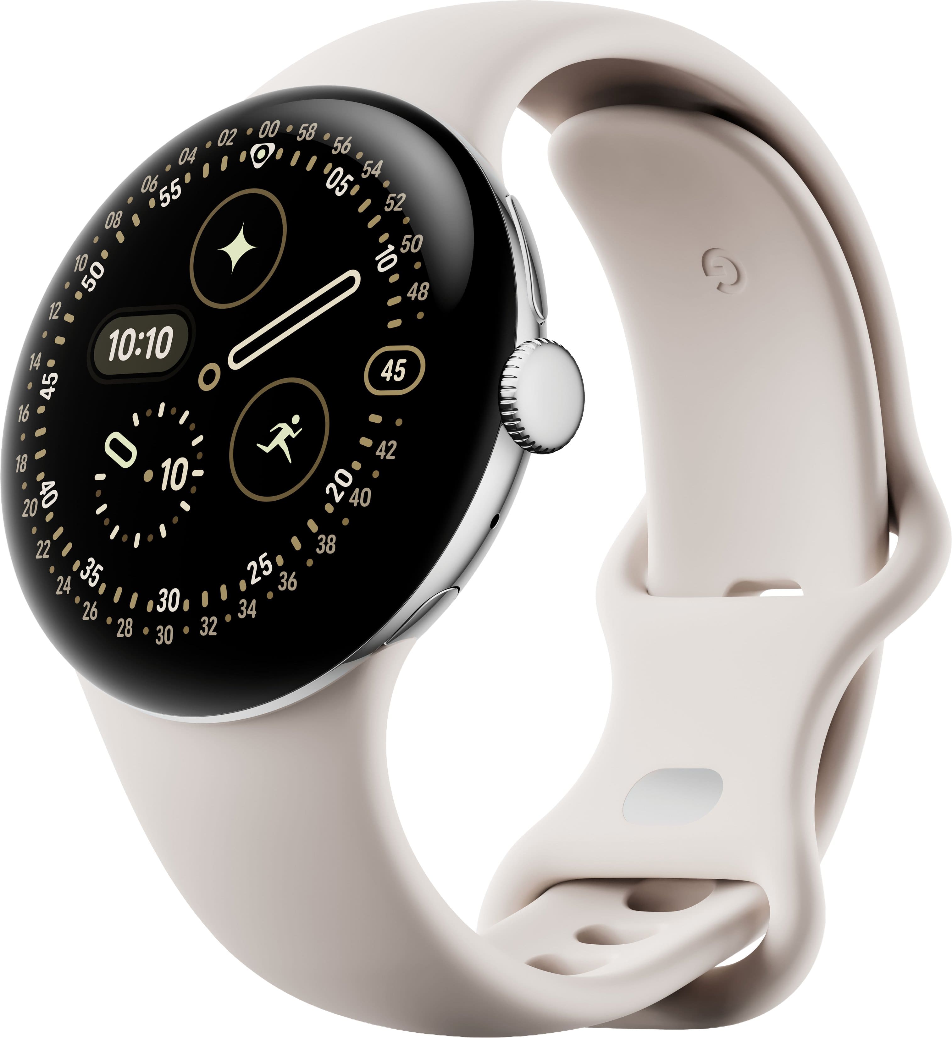 Google - Pixel Watch 4 (41mm) - LTE - Polished Silver Case - Porcelain Band - (2025) product image