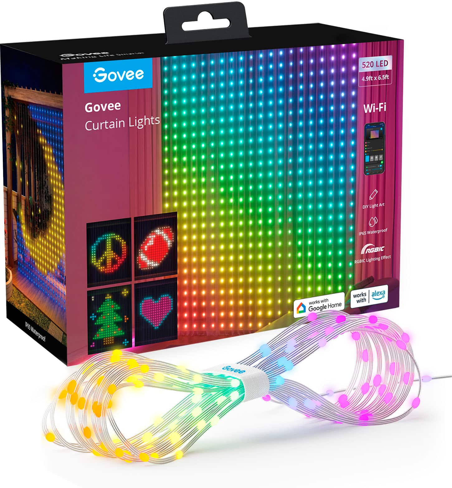 Govee - RGBIC Curtain Lights - Multi product image