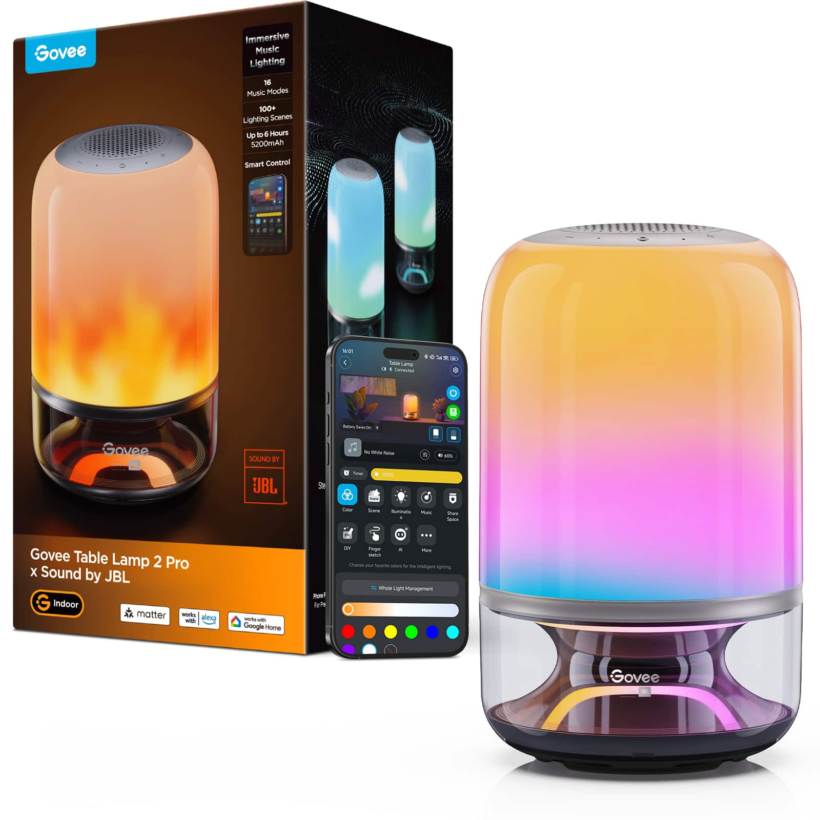 Govee - Smart Table Lamp 2 Pro Sound by JBL - Multi product image