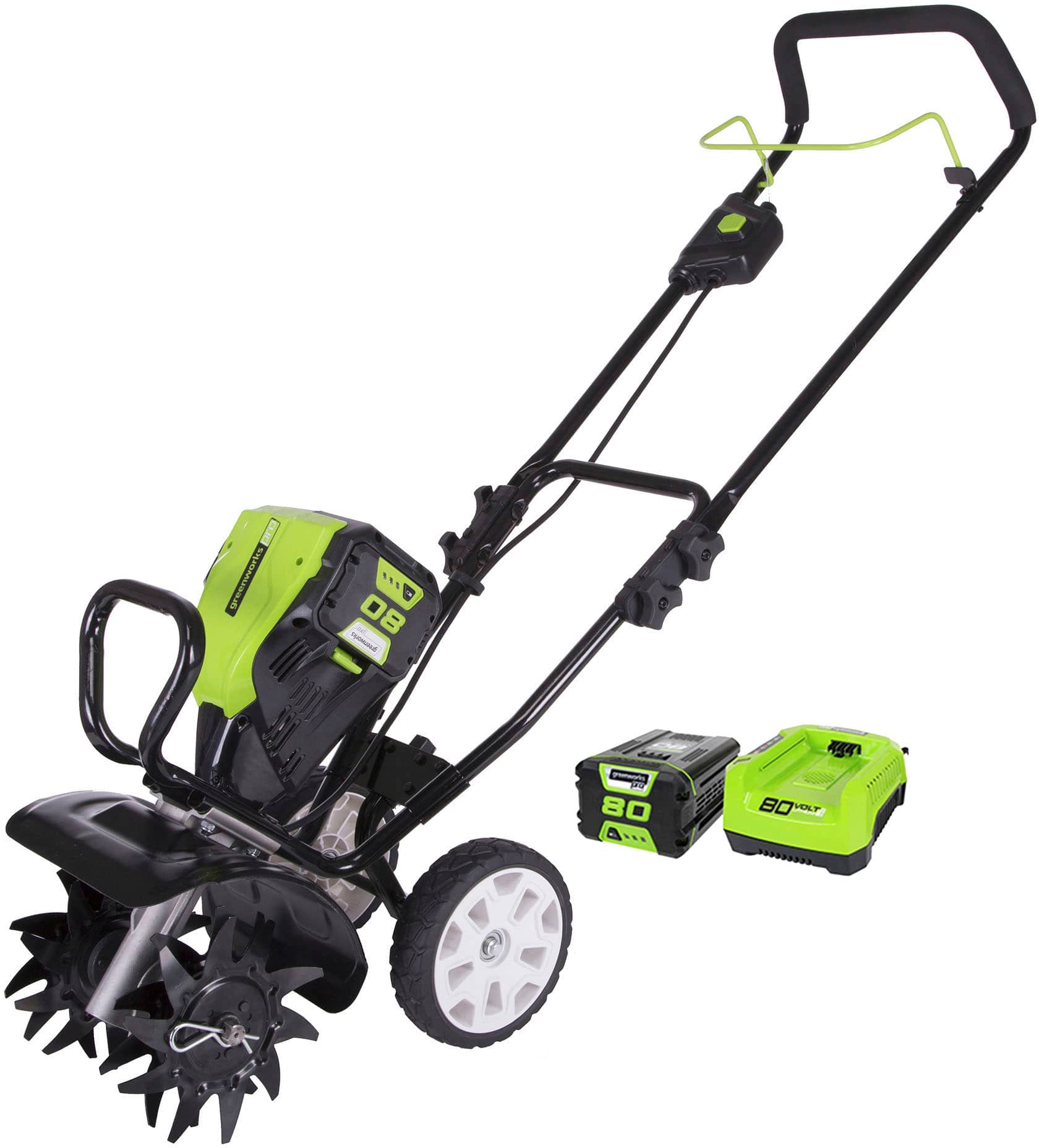 Greenworks - 10 " 80 Volt Cultivator/Tiller (2Ah battery & charger included) - Black product image