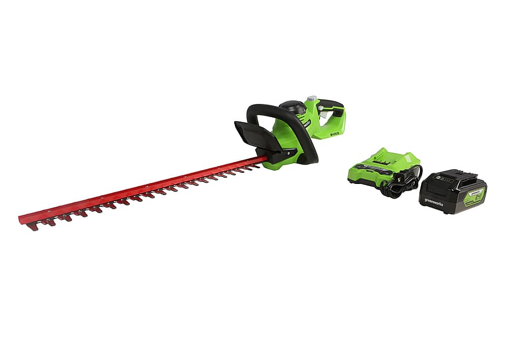 Greenworks - 24-Volt 22-Inch Cordless Hedge Trimmer (1 x 4.0Ah Battery and 1 x Charger) - Black/Green product image