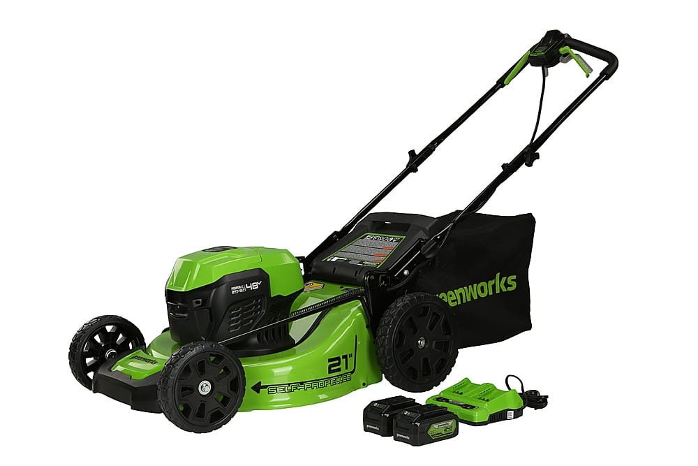 Greenworks - 24V (2x24V) 21-Inch Self-Propelled Lawn Mower (2 x 5.0Ah Batteries and Charger Included) - Green product image