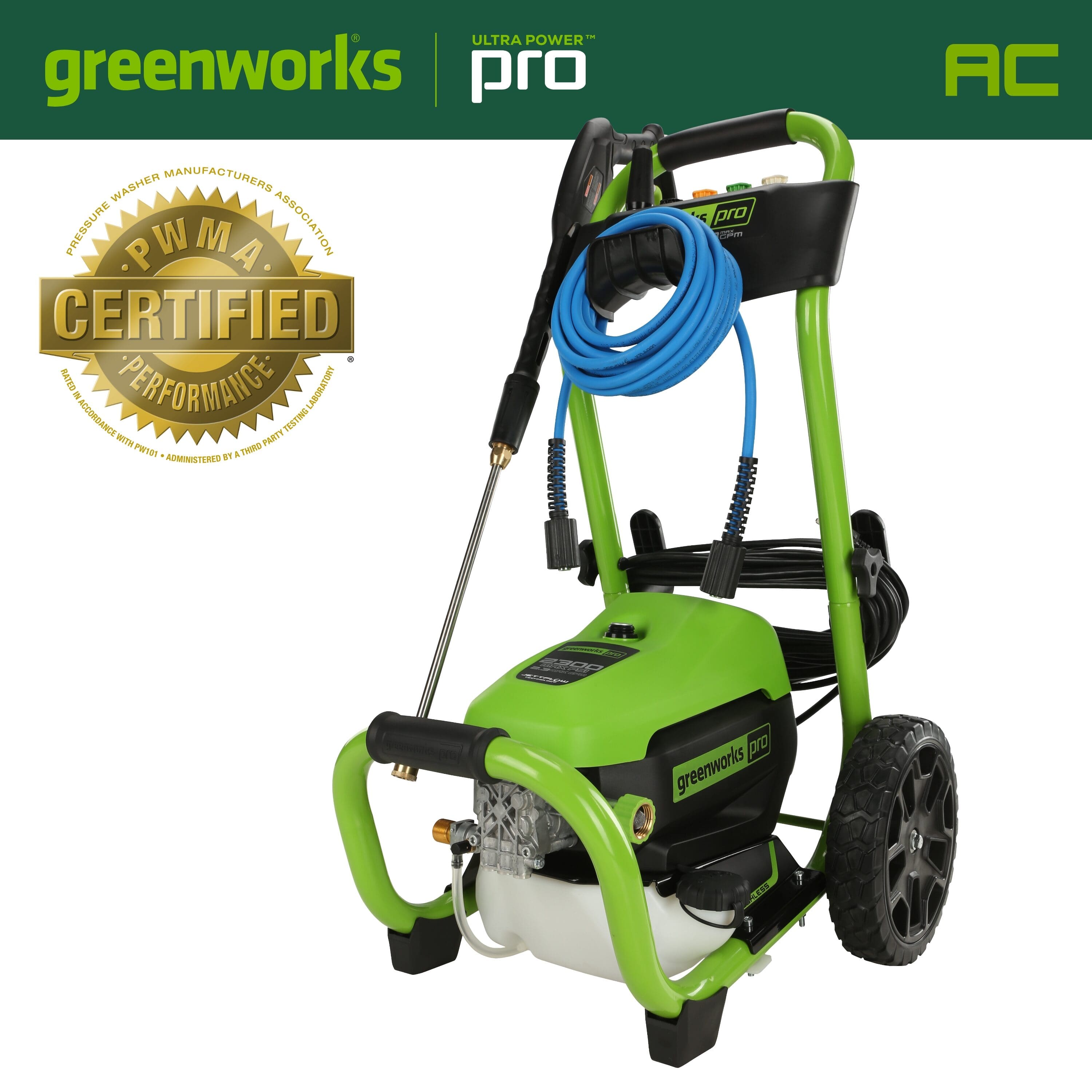 Greenworks - Pro Electric Pressure Washer up to 2300 PSI at 1.2 GPM - Green product image