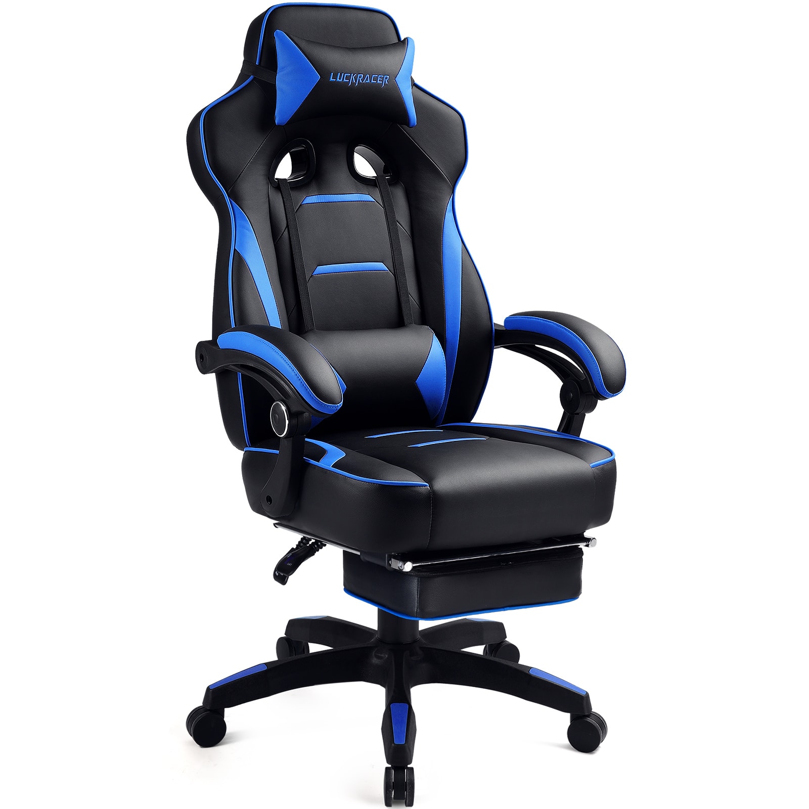 GTPlayer - F59 Racing Style Gaming Chair with Footrest - Blue product image