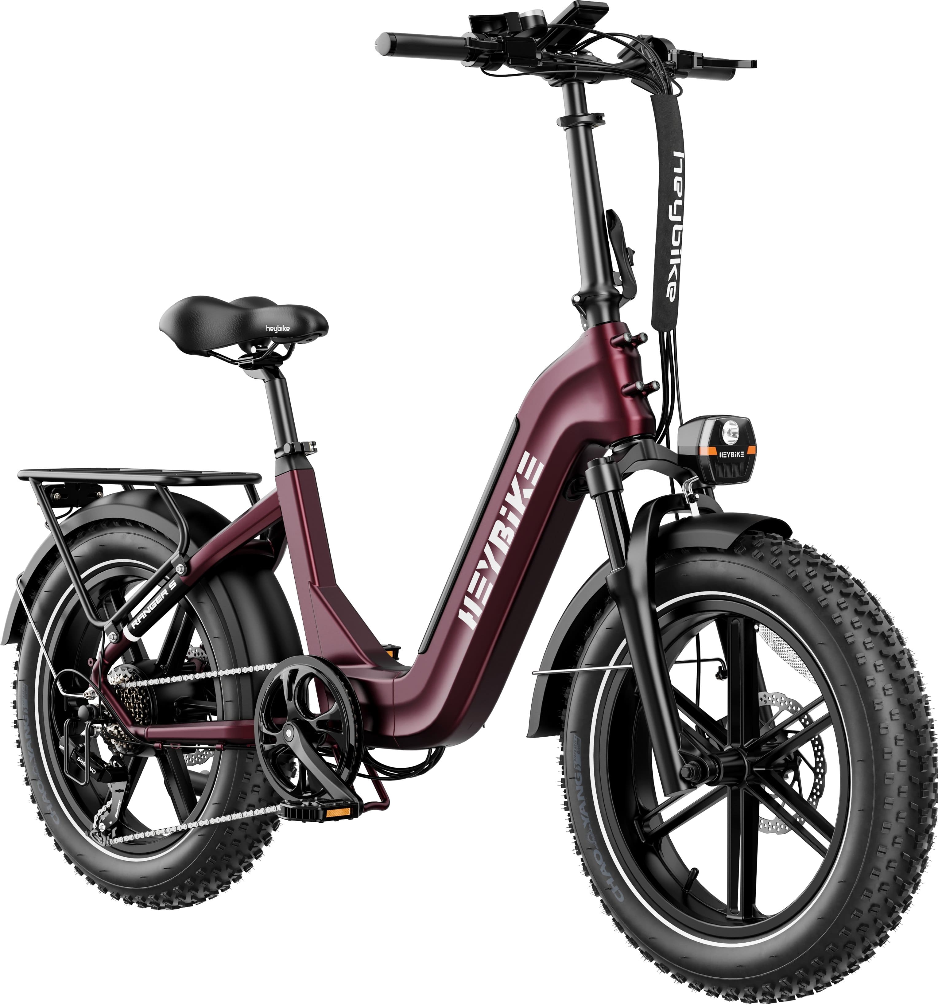 Heybike - Ranger S 1000W - Foldable Step-Thru Fat-Tire Ebike 55mi Max Range 28mph Max Speed - UL Certified - Blue product im…