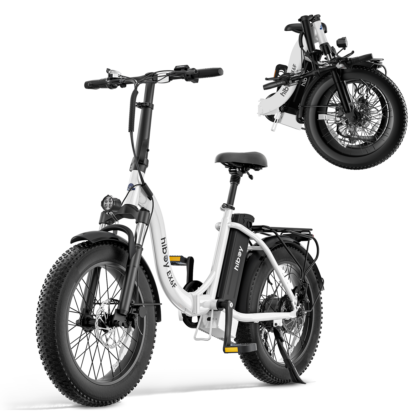 HiBoy - EX6F Foldable Electric Bike w/ 75 mi Max Operating Range & 25 mph Max Speed - 67.7*24.2*50.8 - Black product image