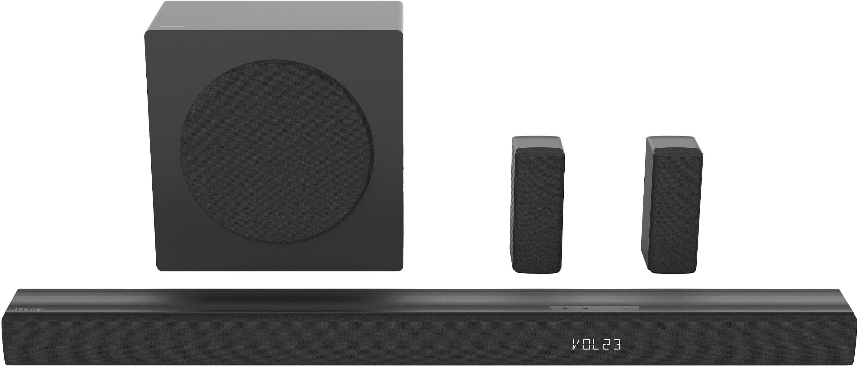 Hisense - 5.1 Channel 540W Soundbar with Wireless 6.5" Subwoofer and 2 Rear Speakers (HS5100) - Black product image